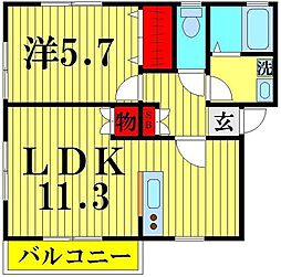 ガーデン 1LDKの間取図画像