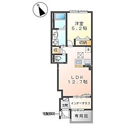 フジハイツ宮本 1LDKの間取図画像