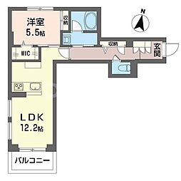グランツ エーデル 1LDKの間取図画像