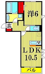 クランリジエル 1LDKの間取図画像