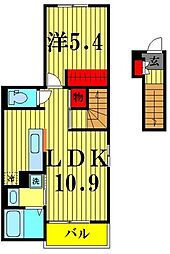 フォレストオハナB 1LDKの間取図画像