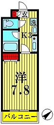 ソレアード・スィエテ 1Kの間取図画像
