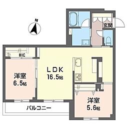 アリア カルマティ 2LDKの間取図画像
