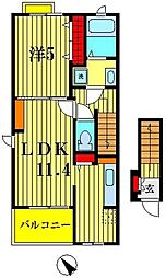 エクセレントガーデン1 1LDKの間取図画像