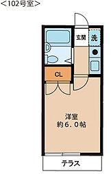 イデアル相模が丘 1Kの間取図画像
