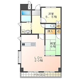 セラフィクビル 2LDKの間取図画像
