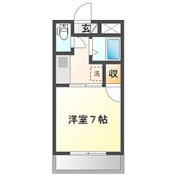 フィールドコーポA 1Kの間取図画像