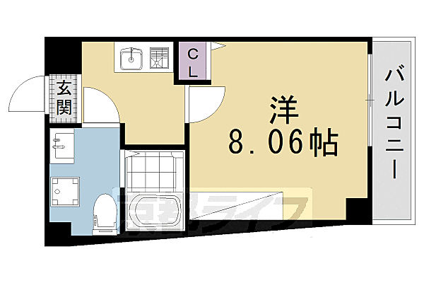 フラッティ千本寺之内北 501｜京都府京都市上京区閻魔前町(賃貸マンション1K・5階・25.05㎡)の写真 その2