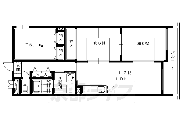 京都府京都市北区上賀茂豊田町(賃貸マンション3LDK・1階・65.67㎡)の写真 その2