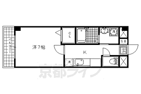 クリザンテーム　山本II 104 ｜ 京都府京都市北区等持院中町（賃貸マンション1K・1階・25.52㎡） その2