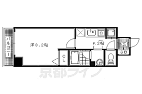 京都府京都市中京区聚楽廻中町（賃貸マンション1K・5階・25.81㎡） その2