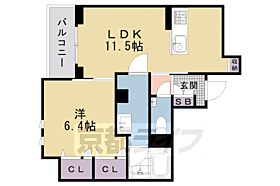 京都府京都市中京区西ノ京車坂町（賃貸マンション1LDK・2階・45.91㎡） その2