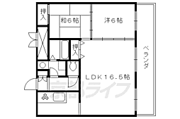アフィシオン堀川 2LDKの間取図画像