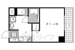 ＢｅｌｌｅＶｉｌｌｅ千本今出川 2階1Kの間取り
