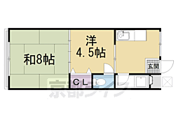 京阪本線 出町柳駅 徒歩10分の賃貸マンション 3階2DKの間取り