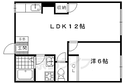 タウニィ黒門 1LDKの間取図画像