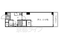 クオリカ紫竹 1Kの間取図画像