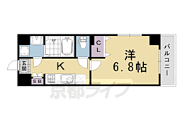 ビラ・アペックス京都和 1Kの間取図画像