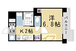 アスヴェル京都堀川高辻 1Kの間取図画像
