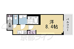 CREST TAPP 京都太秦天神川 dex I 1Kの間取図画像