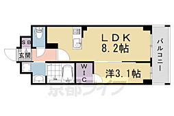 LW京都桜邸 1LDKの間取図画像