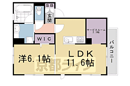 アリビオA棟 1SLDKの間取図画像