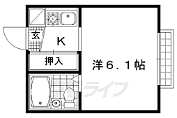 ハイツ外波山 1Kの間取図画像