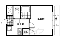 第2ハイツ早田 1Kの間取図画像