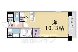APEX京都室町 1Kの間取図画像