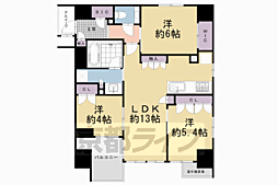 レ・ジェイド京都東洞院 3LDKの間取図画像