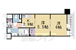 アリスタ四条西洞院 2Kの間取図画像
