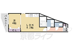 ALEGRIA京都九条 1LDKの間取図画像