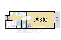 アークリード太秦 1Kの間取図画像