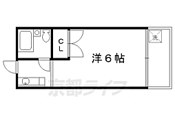 カサ・クレール・北村 1Kの間取図画像