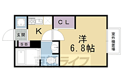 ボヌール嵐山 1Kの間取図画像