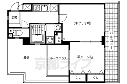 ベラジオ四条大宮2 2Kの間取図画像