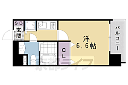 アクアプレイス京都御所ノ内 1Kの間取図画像