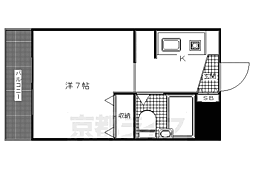 グランディール東寺 1Kの間取図画像