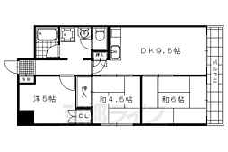 グランドール西大路 3LDKの間取図画像