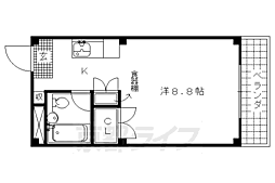パール新大宮A棟 1Kの間取図画像