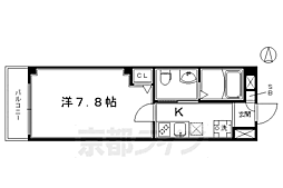 フラッティ京都十条 1Kの間取図画像