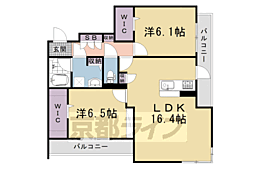 シャーメゾンガーデン太秦 2LDKの間取図画像