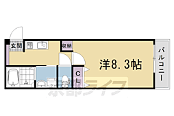 京都市右京区太秦野元町アパート 1Kの間取図画像