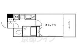 プレサンス京都四条烏丸クロス 1Kの間取図画像