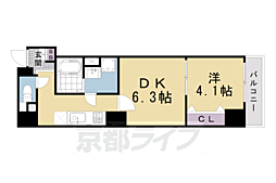 ベラジオ京都西大路2 1DKの間取図画像