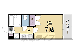 リーガル京都五条烏丸 1Kの間取図画像