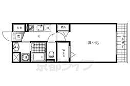 紫竹舘 1Kの間取図画像