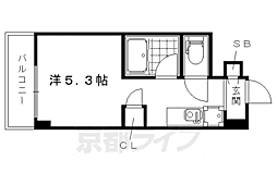 キャンパスヴィレッジ京都西京極 ワンルームの間取図画像