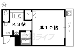 メゾンドゼフィール 1Kの間取図画像
