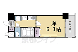 プレサンス京都四条堀川 1Kの間取図画像